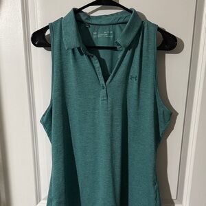 Under Armour Women's Green Sleeveless Polo Top